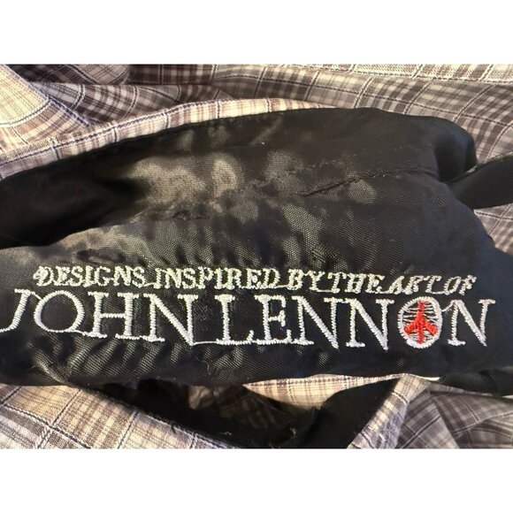 John Lennon Yoko Ono 2009 Men’s L Flip Cuff Dress Shirt Long Sleeve - Picture 6 of 11